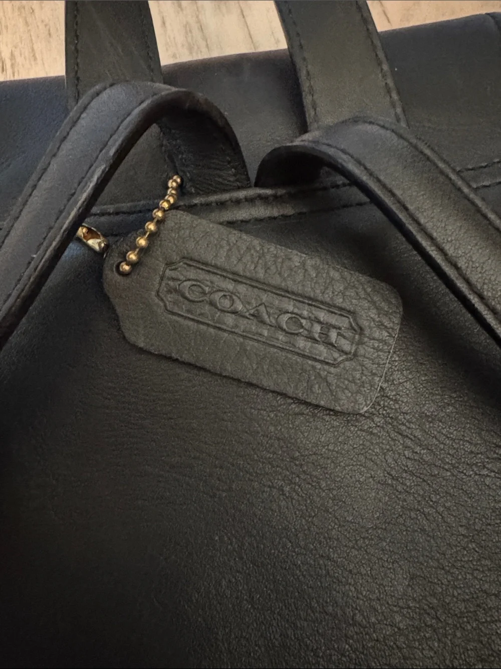 Coach Vintage Black Leather Hampton Legacy Backpack